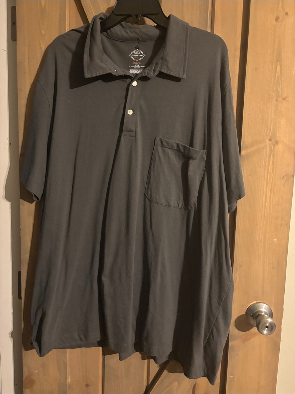 St. John's Bay Men's Dark Gray Pocket Polo